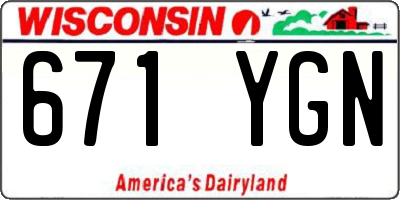 WI license plate 671YGN