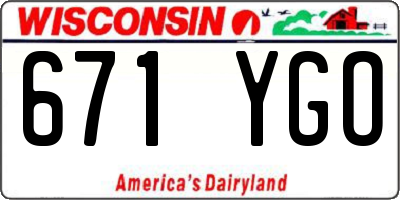 WI license plate 671YGO