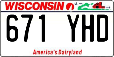 WI license plate 671YHD