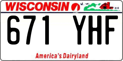 WI license plate 671YHF