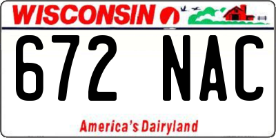 WI license plate 672NAC