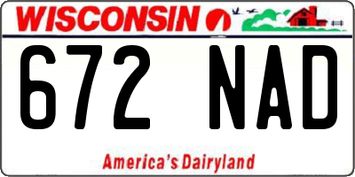 WI license plate 672NAD