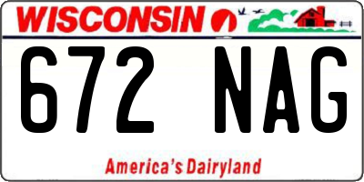 WI license plate 672NAG