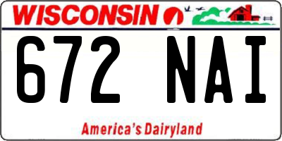 WI license plate 672NAI