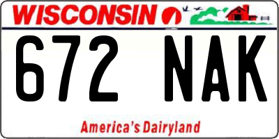 WI license plate 672NAK