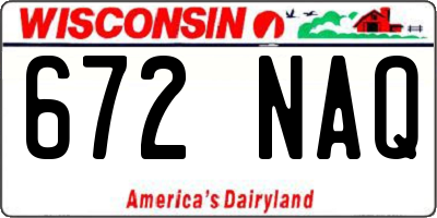 WI license plate 672NAQ