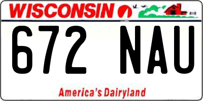 WI license plate 672NAU