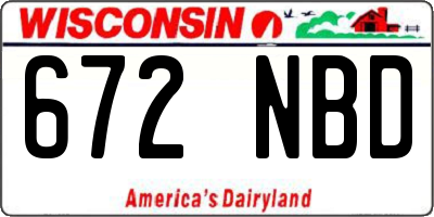 WI license plate 672NBD