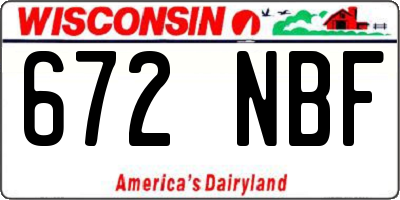 WI license plate 672NBF