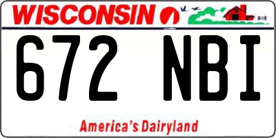 WI license plate 672NBI