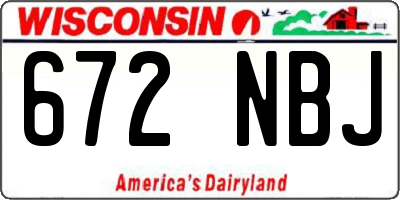 WI license plate 672NBJ