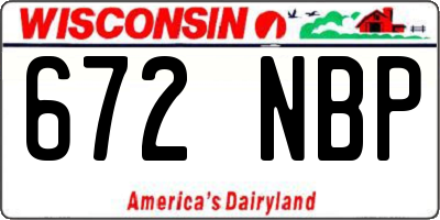 WI license plate 672NBP