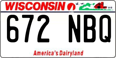 WI license plate 672NBQ