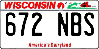 WI license plate 672NBS