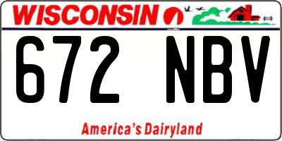 WI license plate 672NBV