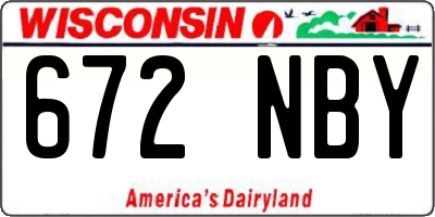 WI license plate 672NBY