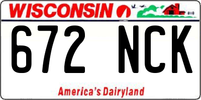 WI license plate 672NCK