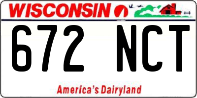WI license plate 672NCT