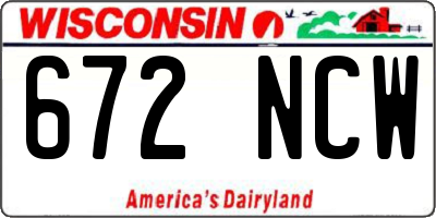 WI license plate 672NCW