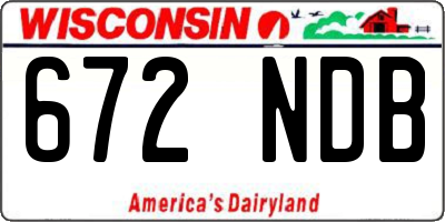 WI license plate 672NDB