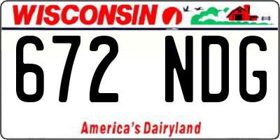 WI license plate 672NDG
