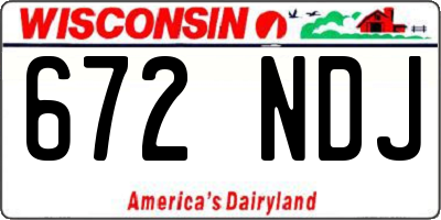 WI license plate 672NDJ