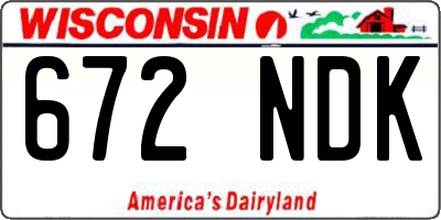 WI license plate 672NDK