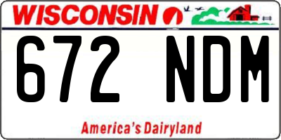 WI license plate 672NDM