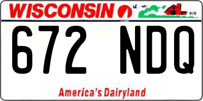 WI license plate 672NDQ