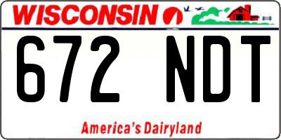 WI license plate 672NDT