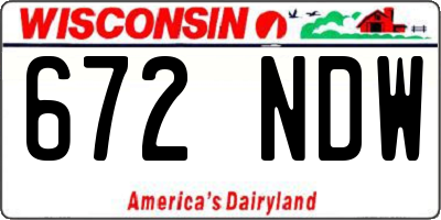 WI license plate 672NDW