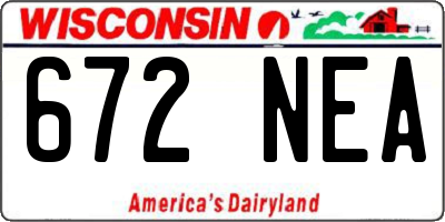 WI license plate 672NEA