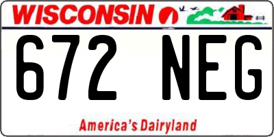 WI license plate 672NEG