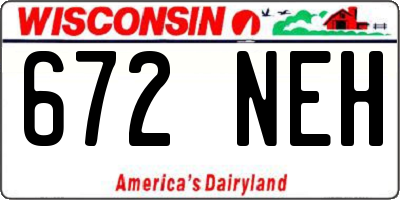 WI license plate 672NEH