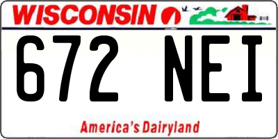 WI license plate 672NEI