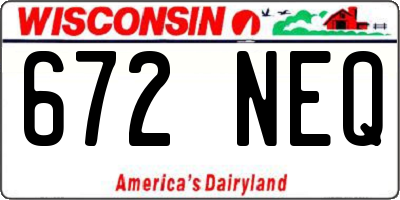WI license plate 672NEQ