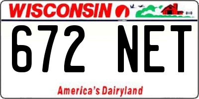 WI license plate 672NET