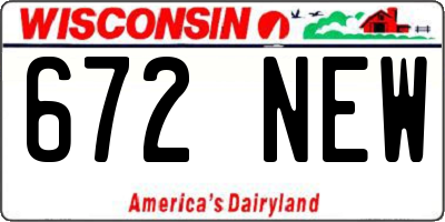 WI license plate 672NEW