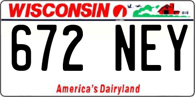 WI license plate 672NEY