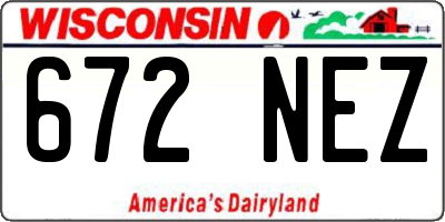 WI license plate 672NEZ