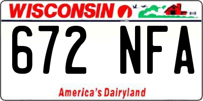 WI license plate 672NFA