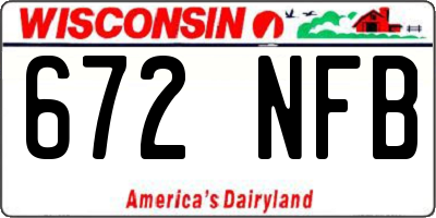 WI license plate 672NFB
