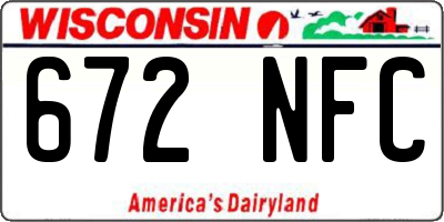 WI license plate 672NFC