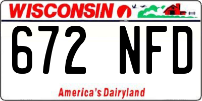WI license plate 672NFD