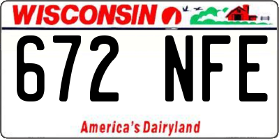 WI license plate 672NFE