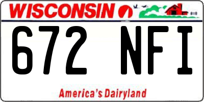 WI license plate 672NFI