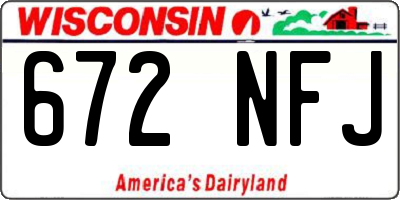 WI license plate 672NFJ