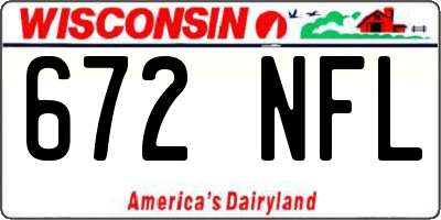 WI license plate 672NFL