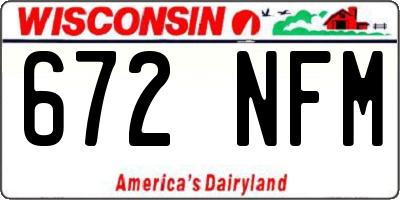 WI license plate 672NFM