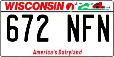 WI license plate 672NFN